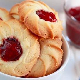 Strawberry Thumbprint Butter Cookies
