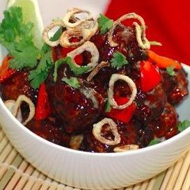 Asian Meatballs with Blackberry Hoisin Glaze
